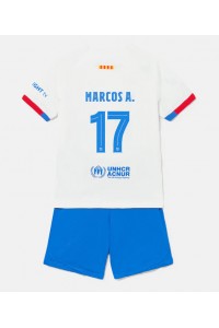 Fotbalové Dres Barcelona Marcos Alonso #17 Dětské Venkovní Oblečení 2023-24 Krátký Rukáv (+ trenýrky)